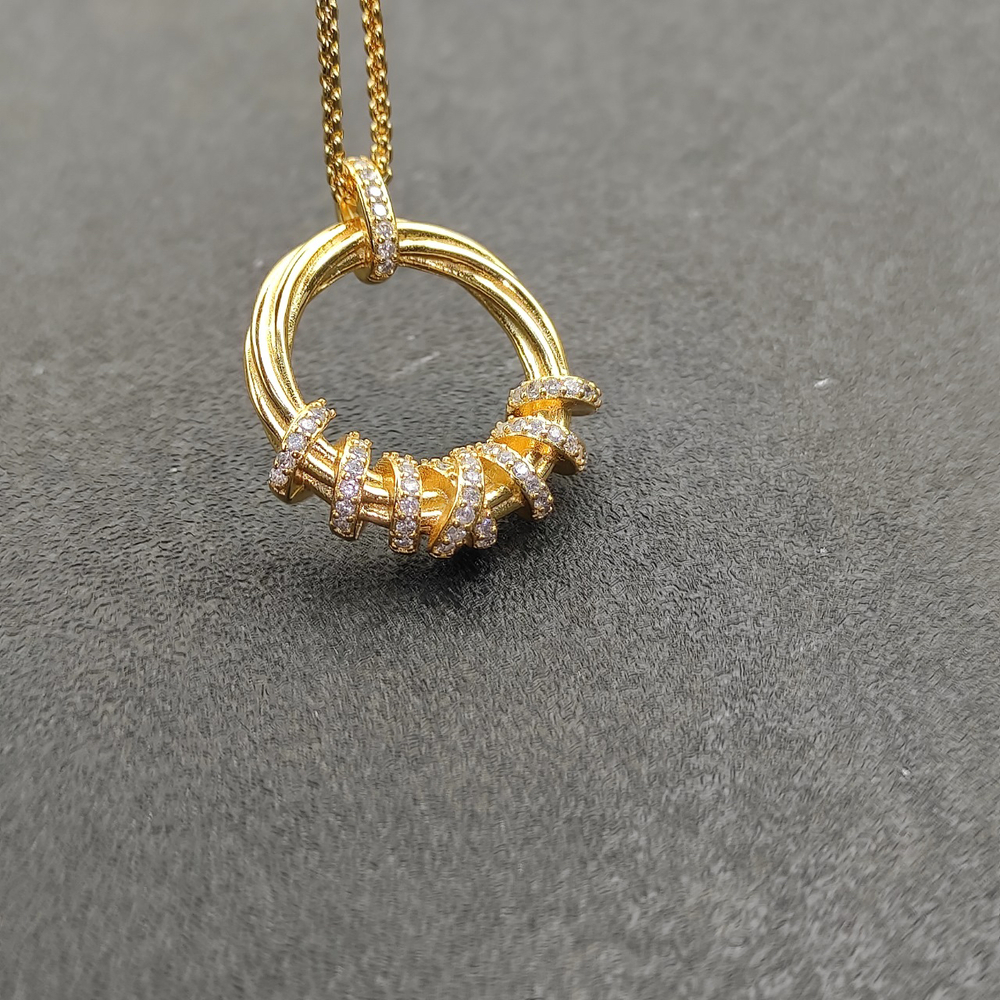 David Yurman Gold Spinning Bead Diamond Necklace - Picture 7 of 8